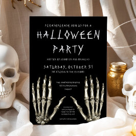 Spooky Skeleton Hands Halloween-Party Einladung
