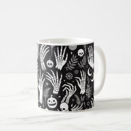 Spooky Skeleton Hands Tasse (VorderseiteRechts)