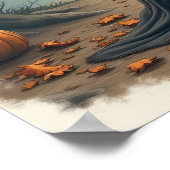 Spooky Skeleton Hexe im Spuk WaldHalloween Poster (Ecke)