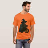 Spooky Skeleton Hexe mit Pumpkin Glow T-Shirt (Vorne ganz)