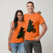 Spooky Skeleton Hexe mit Pumpkin Glow T-Shirt (Unisex)
