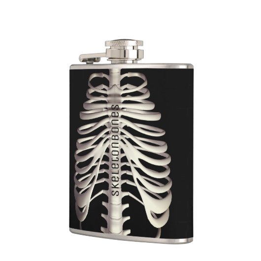 Spooky Skeleton Knochen Rib Käfig Classic Hallowee Flachmann (Links)