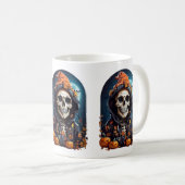 Spooky Skeleton mit Bösen Pumpkins Kaffeetasse (VorderseiteRechts)