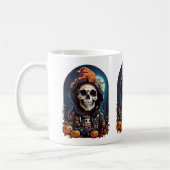 Spooky Skeleton mit Bösen Pumpkins Kaffeetasse (Links)