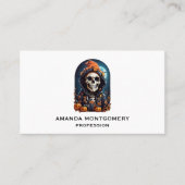 Spooky Skeleton mit Bösen Pumpkins Visitenkarte (Vorderseite)