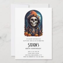 Spooky Skeleton mit Evil Pumpkins Geburtstag