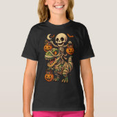 Spooky Skeleton & Mummy T-Rex Halloween Design T-Shirt (Vorderseite)