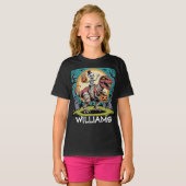 Spooky Skeleton & Mummy T-Rex Halloween Design T-Shirt (Vorne ganz)