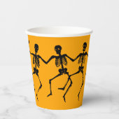 Spooky Skeleton Orange & Black Halloween Paper Cup Pappbecher (Vorderseite)