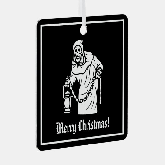 Spooky Skeleton Ornament Aus Metall (Vorderseite Rechts)