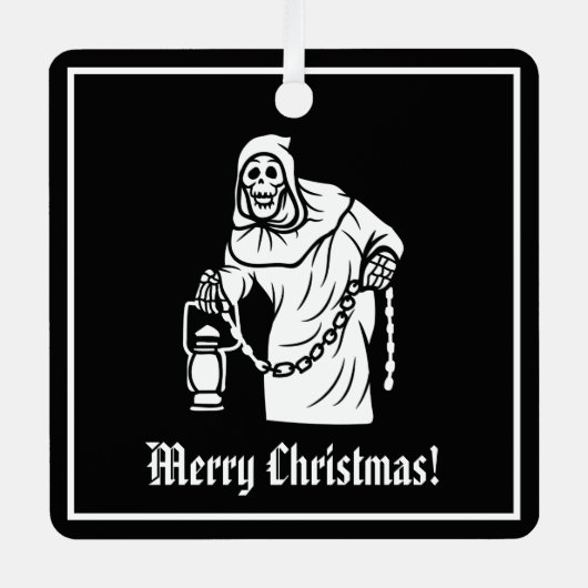 Spooky Skeleton Ornament Aus Metall (Vorderseite)