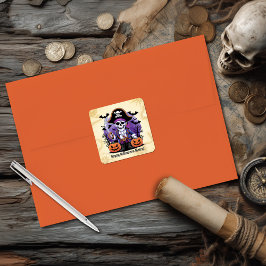 Spooky Skeleton Pirate Halloween Quadratischer Aufkleber