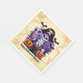 Spooky Skeleton Pirate Halloween Serviette (Ecke)