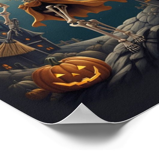 Spooky Skeleton Pumpkin Carving - Hol dir heute de Poster (Ecke)