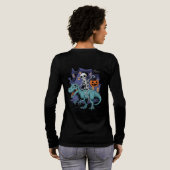 Spooky Skeleton Riding Dinosaur mit Pumpkin Tri-Blend Shirt (Voller Rückseite)