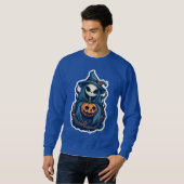 Spooky Skeleton Sensenmann mit Pumpkin Sweatshirt (Vorne ganz)