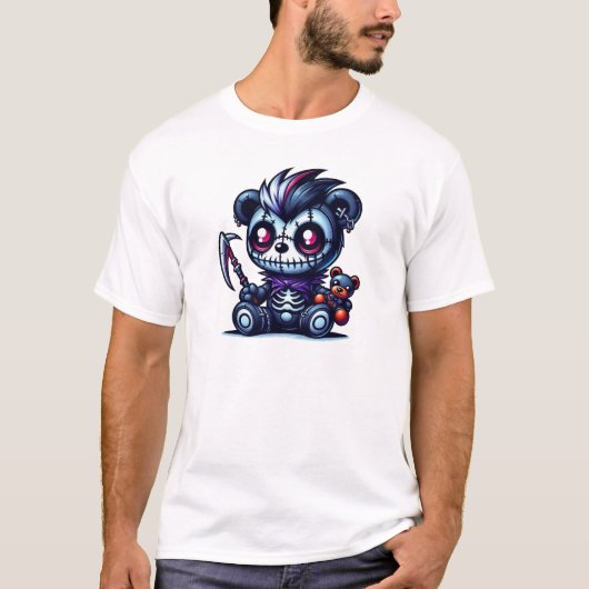 Spooky Skeleton Teddy Bar T-Shirt (Vorderseite)