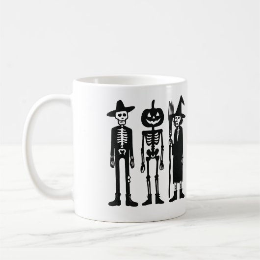 Spooky Skeleton Trio Halloween Mug Kaffeetasse (Links)