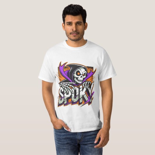 Spooky Skeleton Unleashed T-Shirt (Vorne ganz)