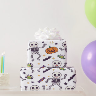 Spooky Skeleton Vibes für Halloween Geschenkpapier