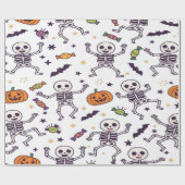 Spooky Skeleton Vibes für Halloween Geschenkpapier (Flach)