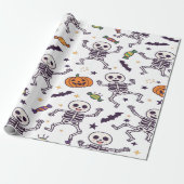 Spooky Skeleton Vibes für Halloween Geschenkpapier (Ungerollt)