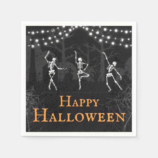Spooky Skeletons Graveyard Halloween-Party Serviette (Vorderseite)