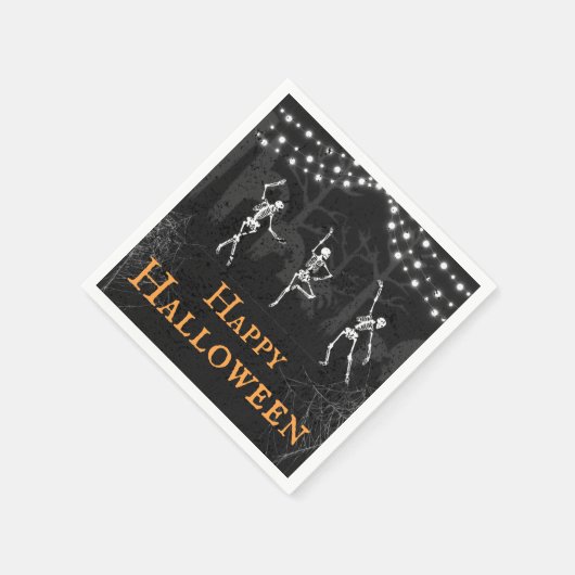 Spooky Skeletons Graveyard Halloween-Party Serviette (Ecke)