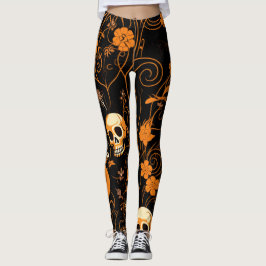 Spooky Skeletons Halloween Leggings