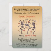 Spooky Skeletons tanzen - Halloween-Party Einladung (Vorderseite)