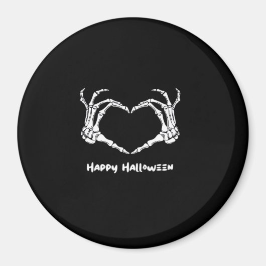 Spooky Skeletton Handherz mit "Happy Halloween" Magnet (Vorne)