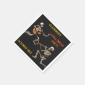 Spooky Skeletts Halloween-Party Personalisiert Serviette (Ecke)