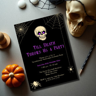 Spooky Skull Adulween Halloween Costume Party Einladung