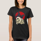 Spooky Skull Creepy Skeleton Head Crow Gothic Bird T-Shirt (Vorderseite)