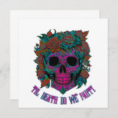 Spooky Skull Day of the Dead halloween Knochen Einladung (Vorne/Hinten)