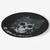 Spooky Skull Day of the Dead halloween Knochen Pappteller (Schrägansicht)