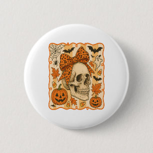 Spooky Skull Halloween Button