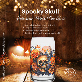 Spooky Skull Halloween-Hartglas Dosenglas