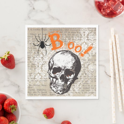Spooky Skull Halloween Serviette (Beispiel)