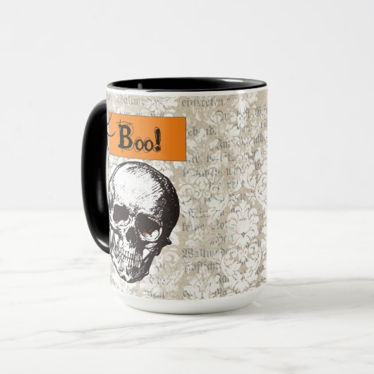 Spooky Skull Halloween Tasse (Vorderseite Links)