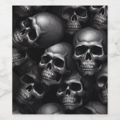 Spooky Skull Halloween Weinetikett (Einzelnes Label)