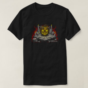 Spooky Skull Jack-o’ Lantern NUR SCHWARZ T-Shirt