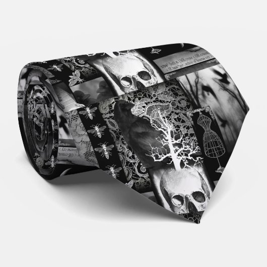 Spooky Skull Krawatte (Gerollt)
