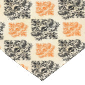 Spooky Skull Pattern Schwarz Orange Gold Halloween Tischdecke (Schrägansicht)