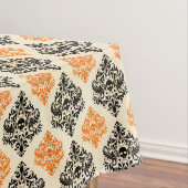 Spooky Skull Pattern Schwarz Orange Gold Halloween Tischdecke (Beispiel)
