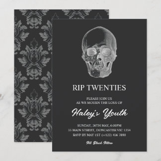 Spooky Skull RIP Zwanziger 20er Funny 30th Birthda Einladung