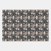 Spooky Skull Schlange Black Raven Crow Geschenkpapier Set (Vorderseite)