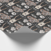 Spooky Skull Schlange Eye Black Geschenkpapier (Ecke)