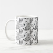 Spooky Skull Spider Web Pumpkin Bat Halloween Kaffeetasse (Links)