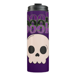 Spooky Skull und Ghost glücklich Halloween Thermosbecher